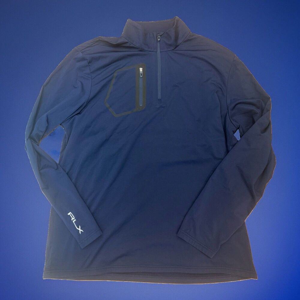 RLX Ralph Lauren Performance Golf Quarter Zip Navy Pullover Men's Size XL New